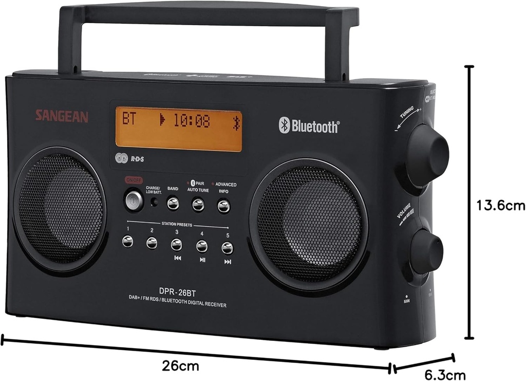 Sangean DPR-26BT, radio digital BLUETOOH