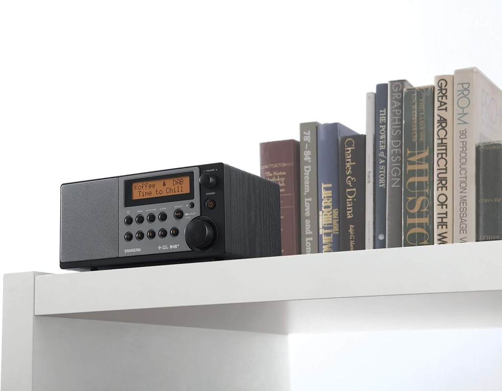 Sangean DDR-31+, Radio DAB, Reloj digital, DAB+, FM, 4 W, 76.2 mm, Pantalla LCD de 3''