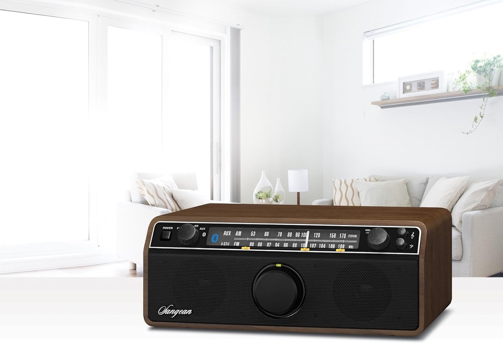 Sangean WR-12BT, Radio analógica, 2 bandas FM estéreo/AM, Bluetooth integrado