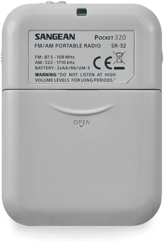 Sangean SSR32B, radio portátil, AM/FM, negro