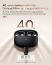 Auriculares Inalámbricos Bluetooth 5.4, Audifonos Deportivos Abiertos Clip, Dolby Audio Premium 6,5g, Open Ear, 40H de Batería, 4 Mics, Cancelación Ruido