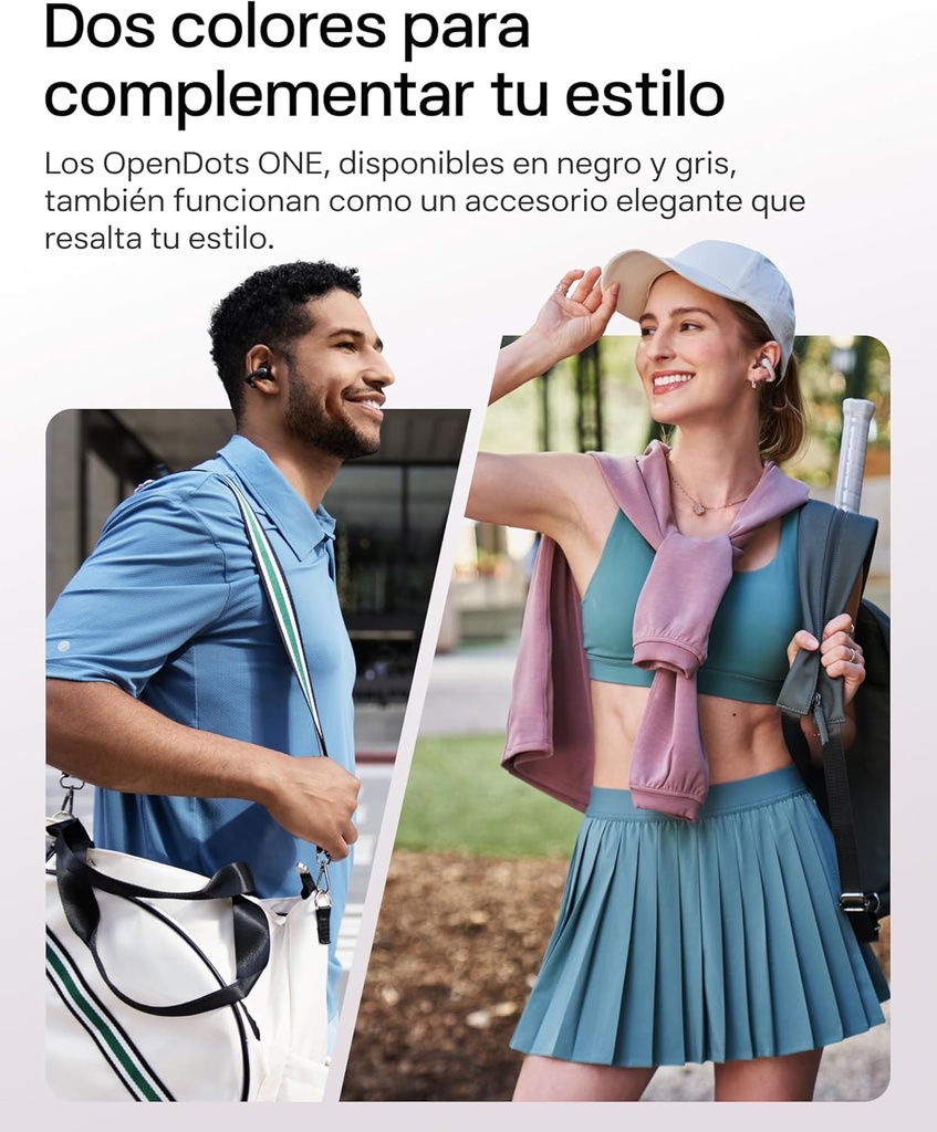 Auriculares Inalámbricos Bluetooth 5.4, Audifonos Deportivos Abiertos Clip, Dolby Audio Premium 6,5g, Open Ear, 40H de Batería, 4 Mics, Cancelación Ruido