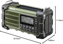 Sangean MMR99, radio de emergencia, recargable, Forest Green