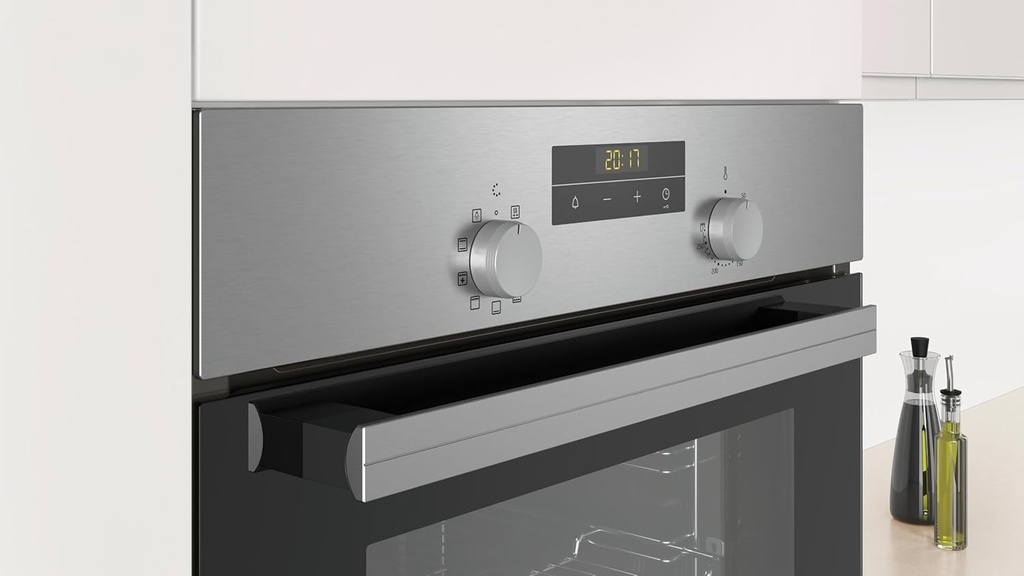 Balay 3HB2030X0, Horno Multifunción, 60 cm de ancho, Control Comfort, Precalentamiento Rápido, 7 funciones, Negro/Acero inoxidable