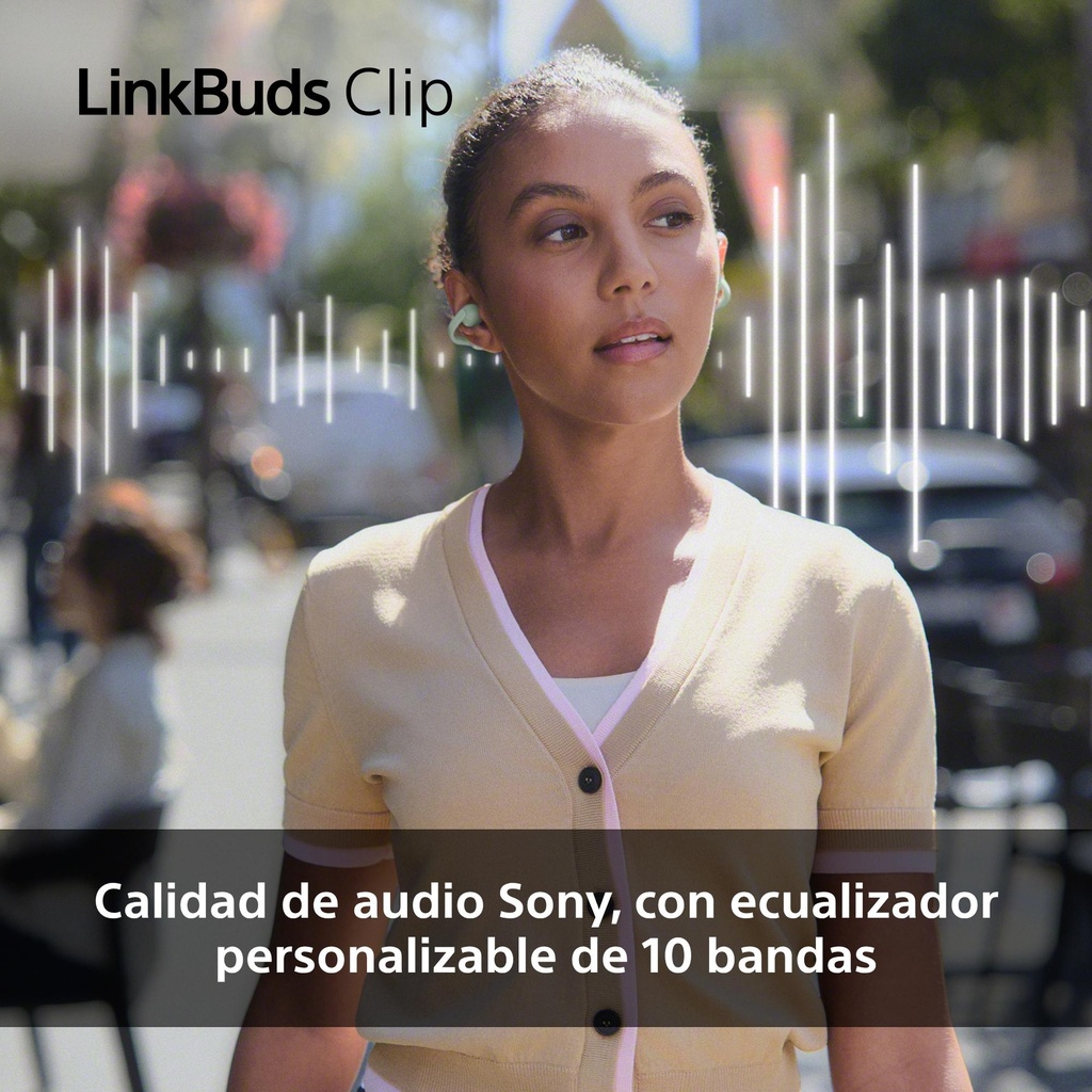 Sony LinkBuds WFLC900B Clip de estilo abierto, cómodo diseño con clip, 3 modos de escucha, IPX4, llamadas nítidas, 37 horas de batería, asistente de voz con IA, control táctil, iOS y Android