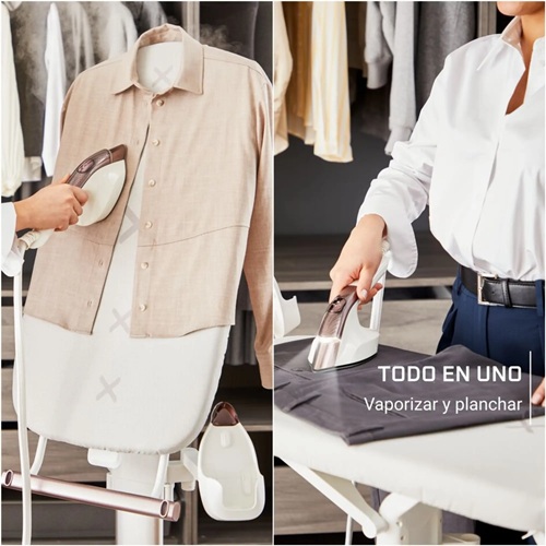 Rowenta QR1811F0, Plancha y Cepillo de vapor todo en uno, Tabla multiposición, Salida de vapor de hasta 80 g/min