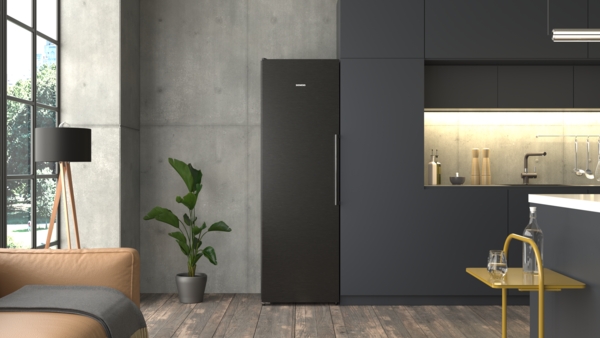 Siemens KS36NAXCG, frigorífico de libre instalación, 186.2 x 59.5 cm, acero negro antihuellas, iQ500