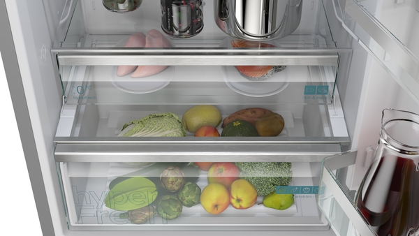 Siemens KG49NVICG, frigorífico combinado de libre instalación, 203 x 70 cm, acero inoxidable, iQ300