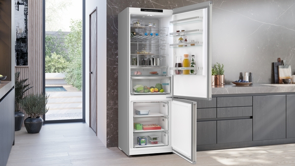 Siemens KG49NVICG, frigorífico combinado de libre instalación, 203 x 70 cm, acero inoxidable, iQ300