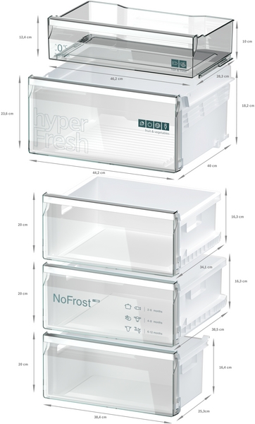 Siemens KG36NVWDG, frigorífico combinado de libre instalación, 186 x 60 cm, blanco, total noFrost, iQ300