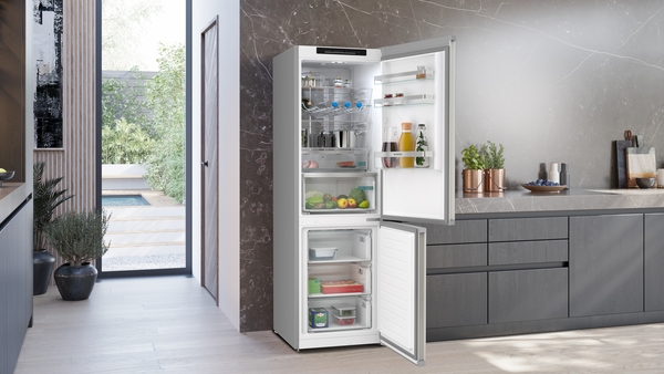 Siemens KG36NVICG, frigorífico combinado de libre instalación, 186 x 60 cm, acero inoxidable, iQ300