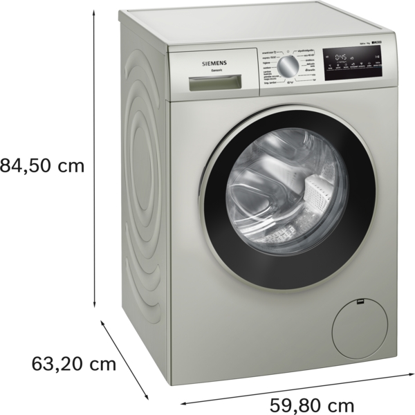 Siemens WM14N20XEP, lavadora de carga frontal, 9 kg, máx. 1400 rpm, acero mate antihuellas, iQ300