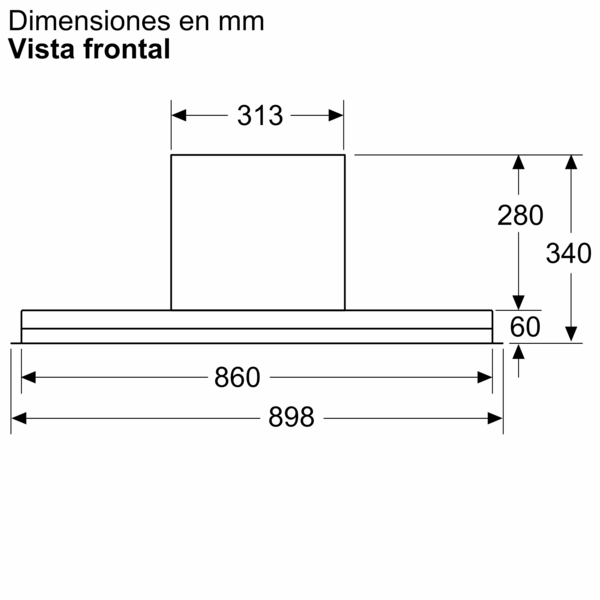 Siemens LJ98BET60, campana decorativa integrada, 90cm , iQ700