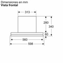 Siemens LJ68BET60, campana decorativa integrable, 60 cm, cristal negro mate