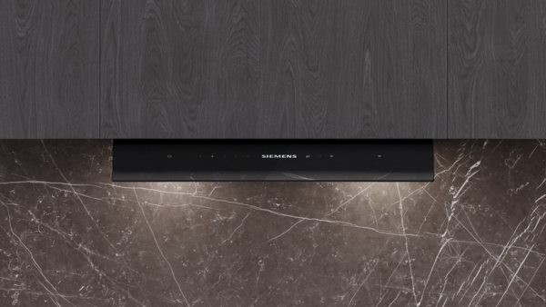 Siemens LJ68BET60, campana decorativa integrable, 60 cm, cristal negro mate