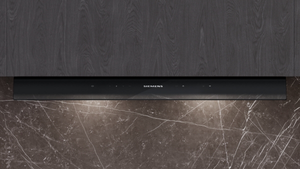 Siemens LJ97BDP60, campana decorativa integrable, 90 cm, cristal negro mate, iQ500