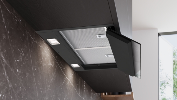 Siemens LJ67BDP60, campana decorativa integrable, 60 cm, cristal negro mate, iQ500