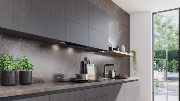 Siemens LJ67BDP60, campana decorativa integrable, 60 cm, cristal negro mate, iQ500