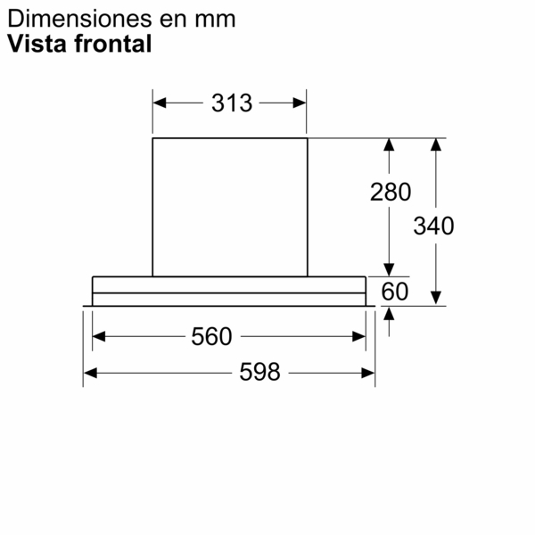 Siemens LJ67BDP60, campana decorativa integrable, 60 cm, cristal negro mate, iQ500