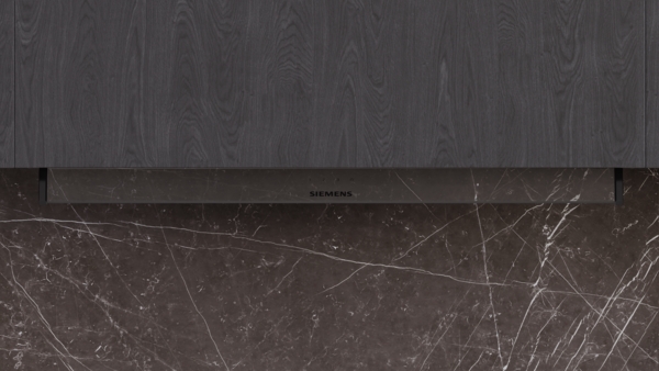 Siemens LJ95BCC60, campana decorativa integrable, 90 cm, cristal transparente, negro mate, iQ300