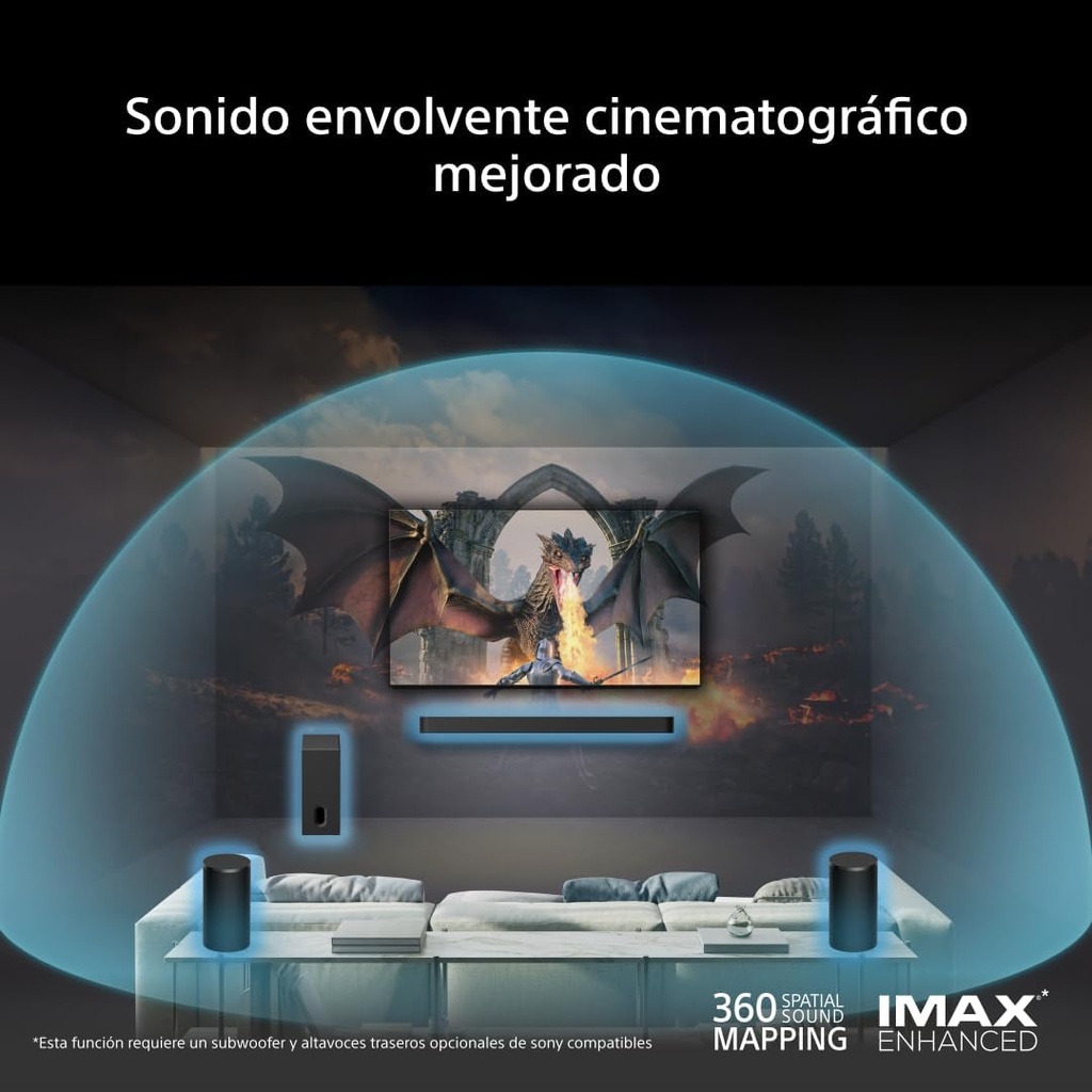 Sony BRAVIA Theatre Rear 9, Altavoces inalámbricos para barra de sonido, 360 Spatial Sound Mapping, 180w