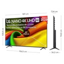 LG 85NU850B6LA, TV LED, UHD 4K, Procesador Inteligente α7 AI Processor 4K Gen9, Tecnologia NANO, Smart TV Web OS
