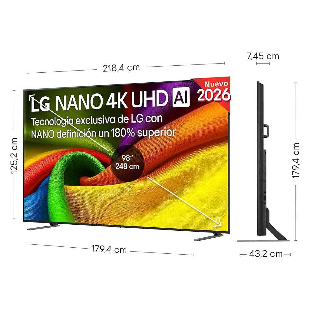 LG 98NU900B6LB, TV LED, UHD 4K, Procesador Inteligente α7 AI Processor 4K Gen9, Tecnologia NANO, Smart TV Web OS