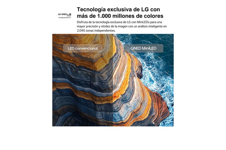LG 85QNED70B6A, TV QNED Mini LED, UHD 4K, Procesador Inteligente α7 AI Processor 4K Gen9, Tecnologia Nano, Smart TV Web OS