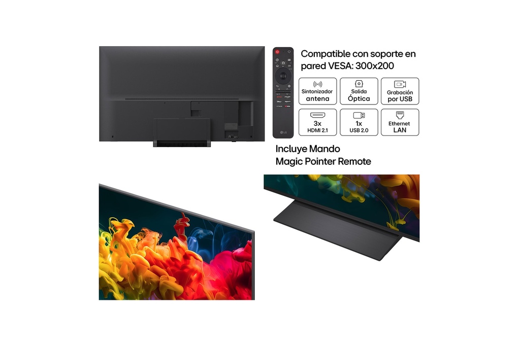 LG 85QNED81B6A , TV QNED Mini LED, UHD 4K, Procesador Inteligente α7 AI Processor 4K Gen9, Tecnologia Nano, Smart TV Web OS, Tecnologia EVO