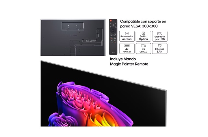 LG OLED65G64LW, TV OLED 65", 4K, 120Hz, procesador 4K IA α11 Gen3, Smart TV