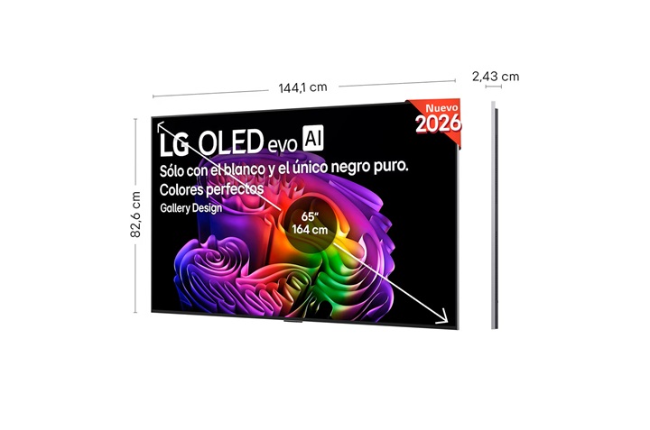 LG OLED65G64LW, TV OLED 65", 4K, 120Hz, procesador 4K IA α11 Gen3, Smart TV
