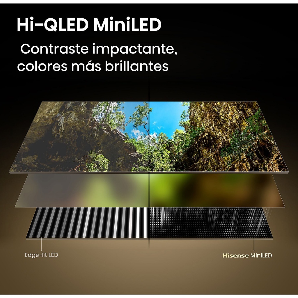 Hisense Mini LED TV 50E8S, UHD 4K, Quad Core / MT9618, Total HDR, Subwoofer integrado
