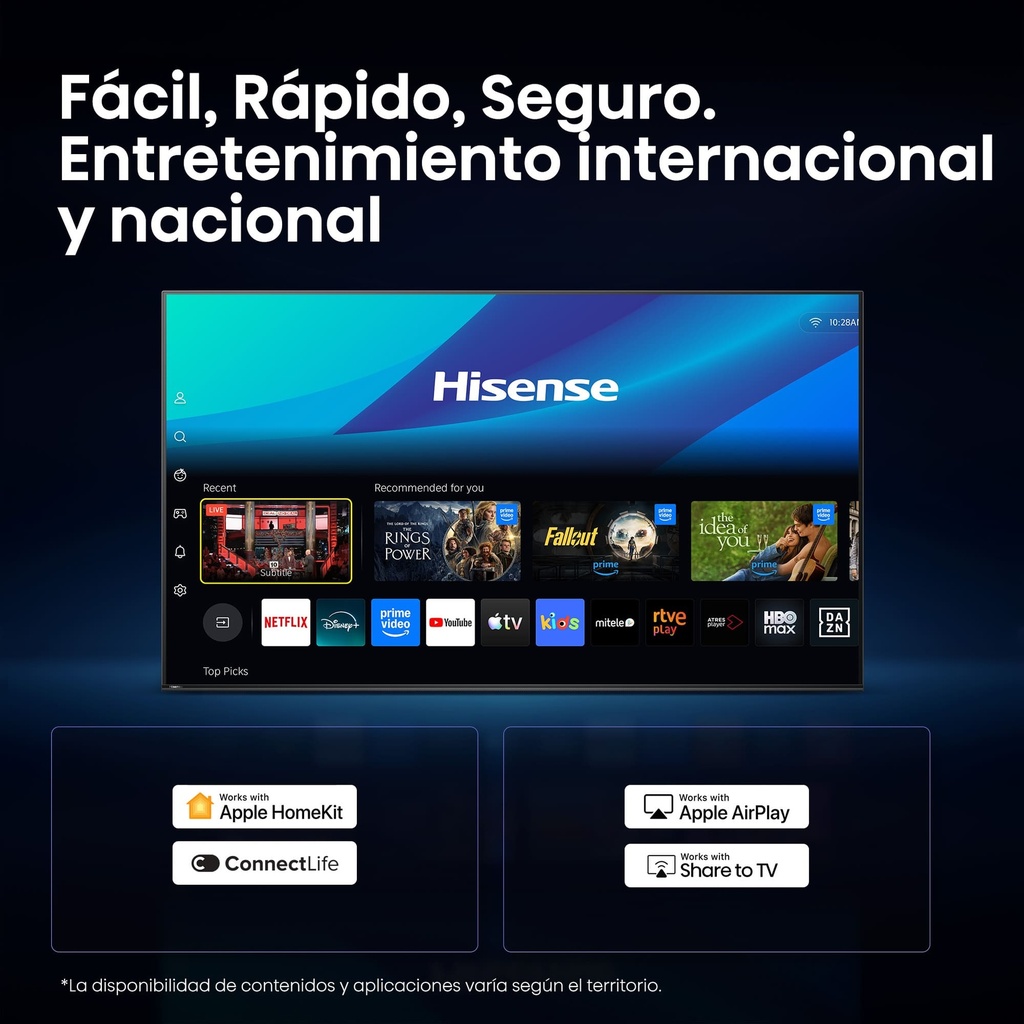 Hisense HD TV 32A4S, Natural Colour Enhancer, Dolby Audio, Modo Juego, Smart Home Ready