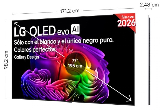 LG OLED77G64LW, TV OLED 65", 4K, 120Hz, procesador 4K IA α11 Gen3, Smart TV