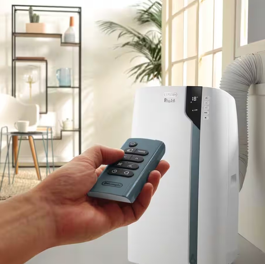 DeLonghi Pinguino PACEX105A+++, Aire acondicionado portátil, aparato 3 en 1: ventilador, aire acondicionado y deshumidificador, 100m Clase A+++