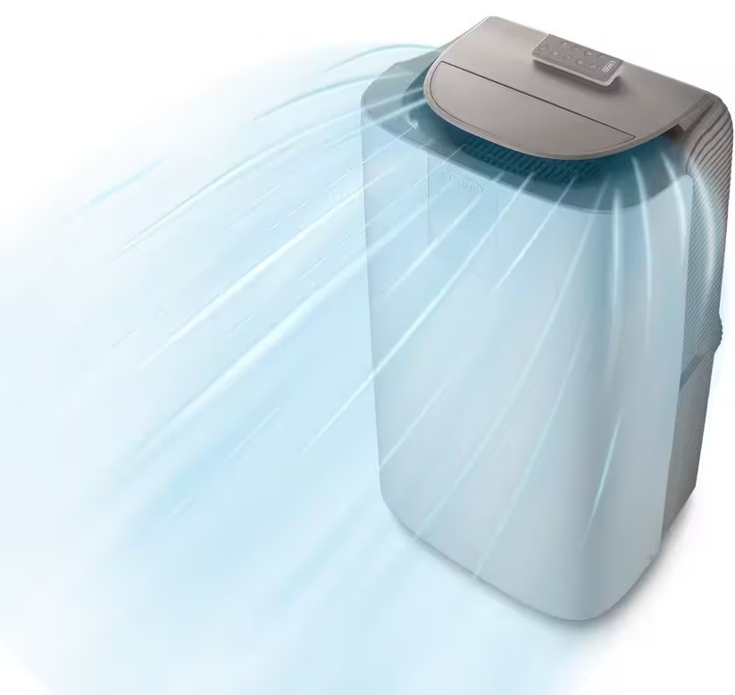 DeLonghi Pinguino GentleJet, aire acondicionado portátil, aparato 3 en 1: ventilador, aire acondicionado y deshumidificador, hasta 110 m³, Clase A+