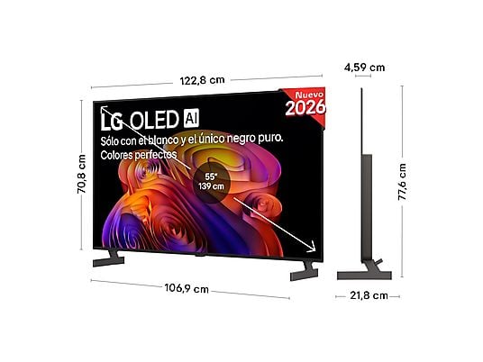 LG OLED55B6ELC, TV OLED 55", 4K, procesador 4K AI α8 Gen3