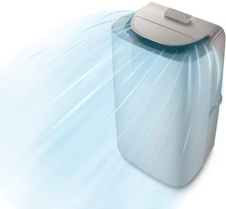 DeLonghi Pinguino GentleJet, aire acondicionado portátil, aparato 3 en 1: ventilador, aire acondicionado y deshumidificador, hasta 100 m³, Clase A