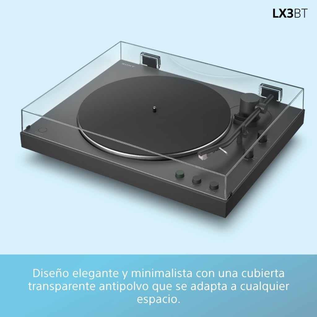 Sony PS-LX3BT, tocadiscos Bluetooth, audio de alta resolución inalámbrico, reproducción automática