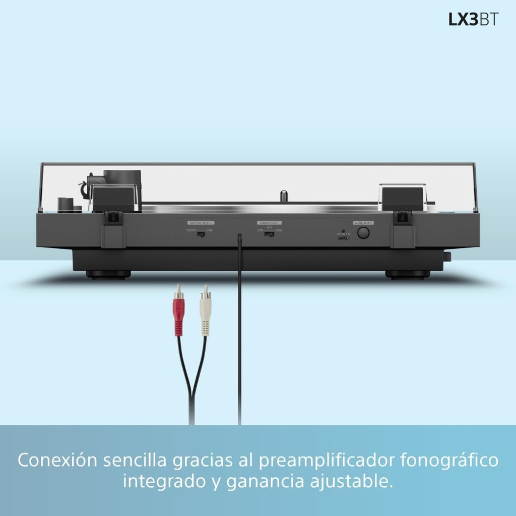Sony PS-LX3BT, tocadiscos Bluetooth, audio de alta resolución inalámbrico, reproducción automática