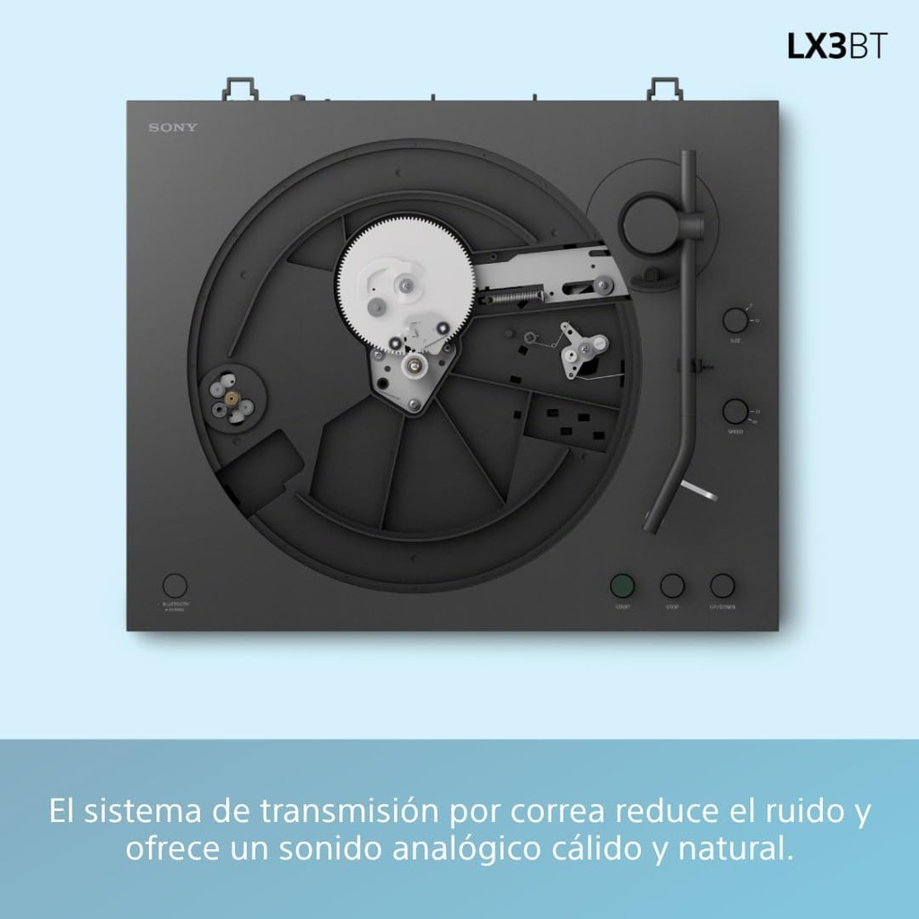 Sony PS-LX3BT, tocadiscos Bluetooth, audio de alta resolución inalámbrico, reproducción automática