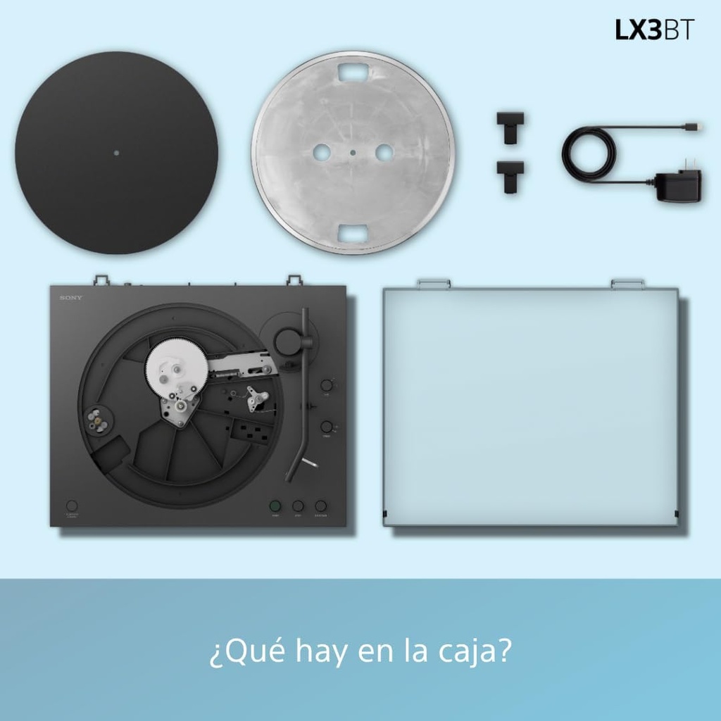 Sony PS-LX3BT, tocadiscos Bluetooth, audio de alta resolución inalámbrico, reproducción automática