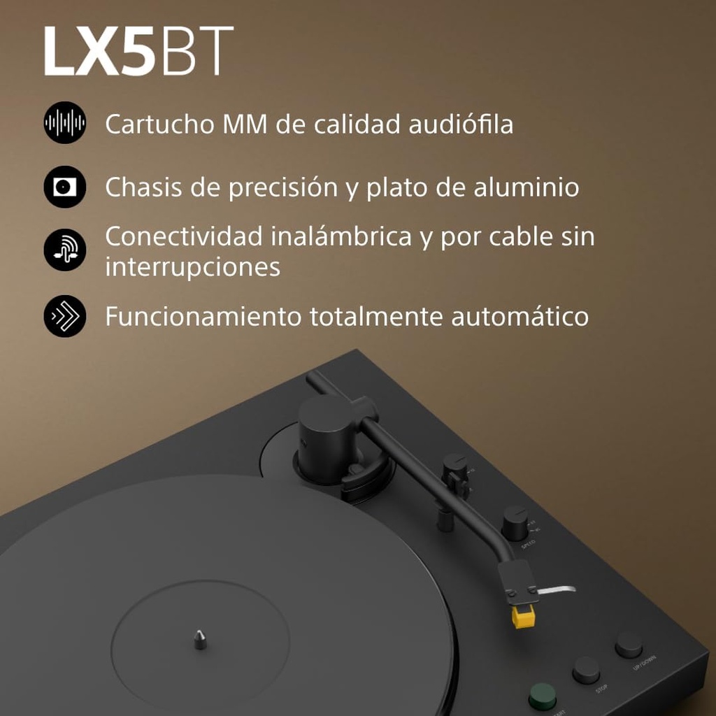 Sony PS-LX5BT, tocadiscos Bluetooth, línea y fono Capsula Audio-Technica AT 91