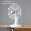 Rowenta VU2740F0, ventilador de mesa, Turbo Silence Extreme, oscilación automática horizontal, 4 velocidades, 32 dB