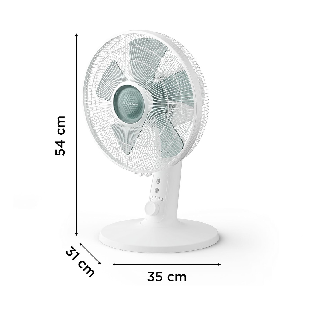 Rowenta VU2740F0, ventilador de mesa, Turbo Silence Extreme, oscilación automática horizontal, 4 velocidades, 32 dB