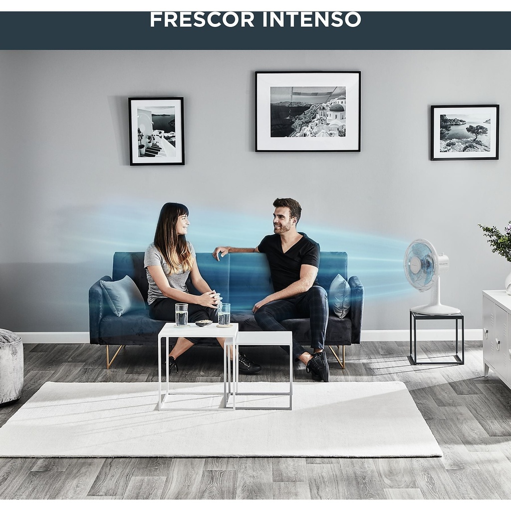 Rowenta VU2330F2, ventilador de mesa, 30cm, 3 velocidades, blanco