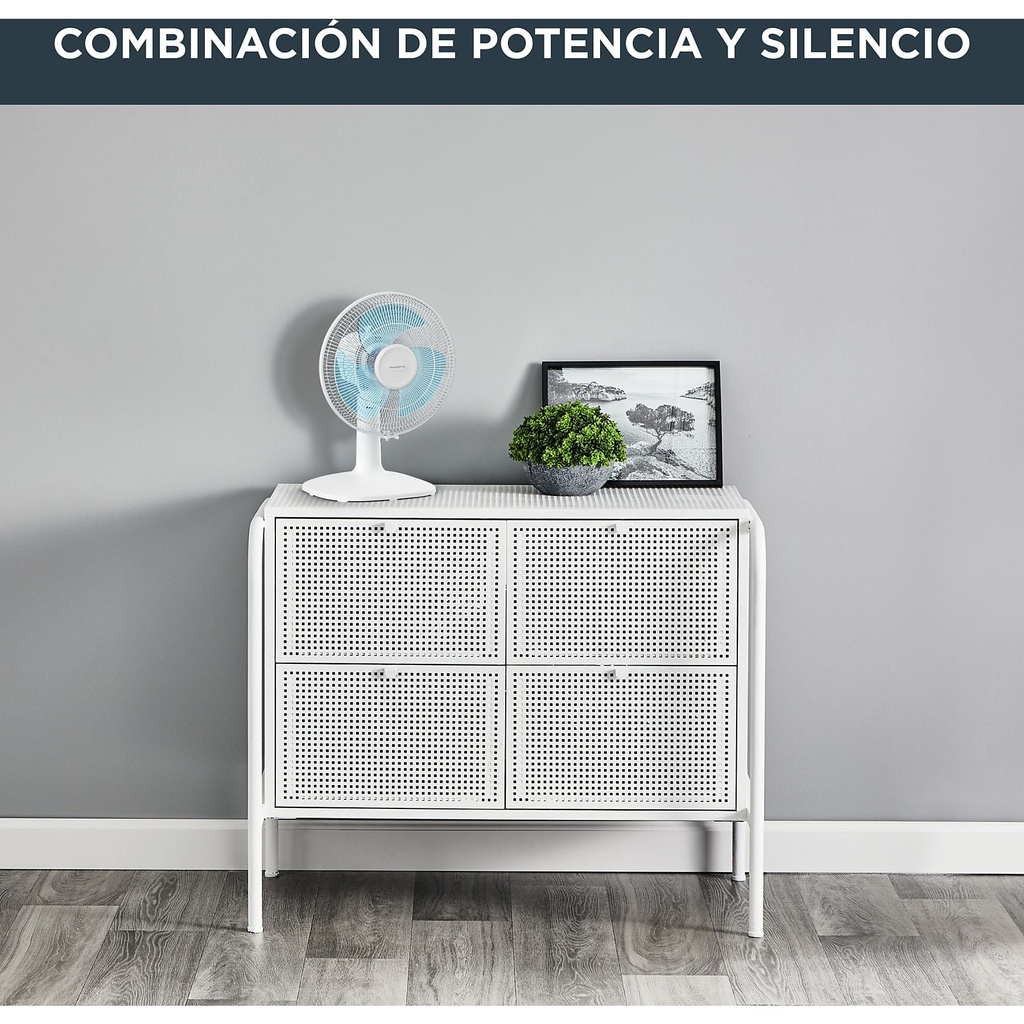 Rowenta VU2330F2, ventilador de mesa, 30cm, 3 velocidades, blanco