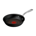 Tefal Excellence+, Sartén 6 capas FusionCore, mango de acero inoxidable, antiadherente ultrarresistente, Thermo-Signal, horno hasta 250 °C, libre de PFOA, fabricada en Francia