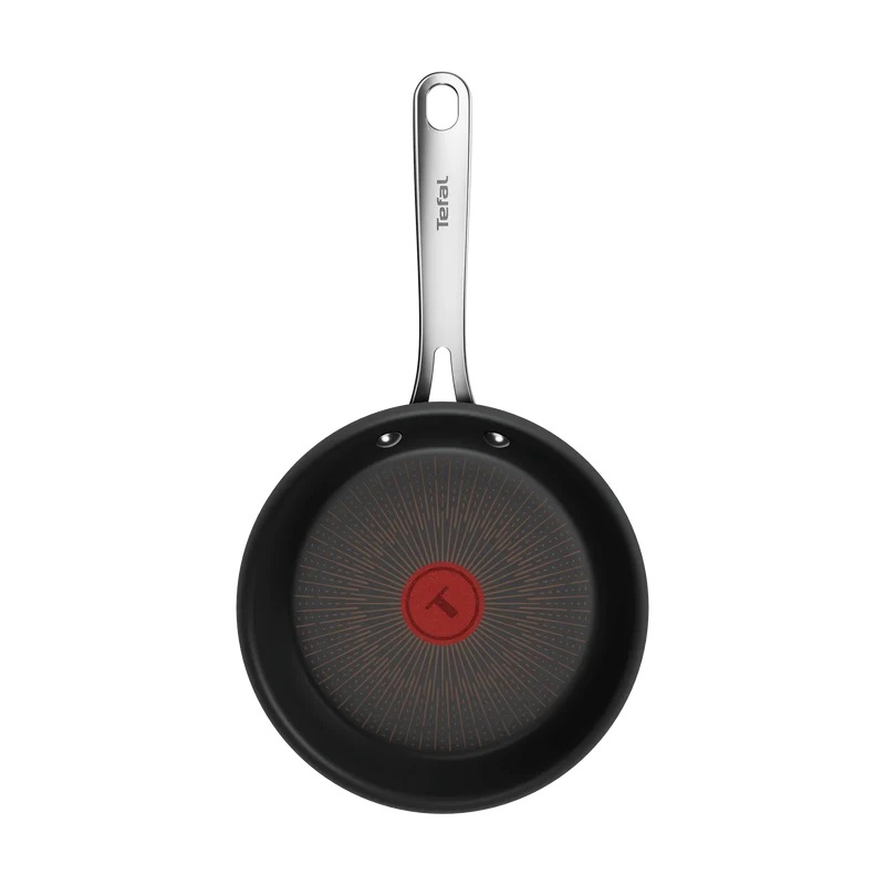Tefal Excellence+, Sartén 6 capas FusionCore, mango de acero inoxidable, antiadherente ultrarresistente, Thermo-Signal, horno hasta 250 °C, libre de PFOA, fabricada en Francia