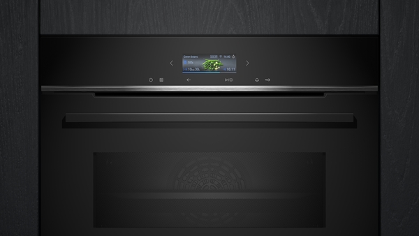 Siemens CM724G1B1, Horno compacto con microondas, iQ700, negro